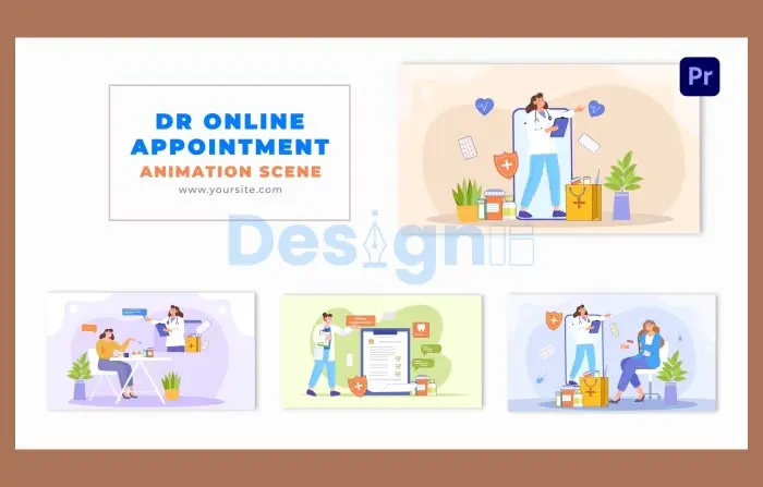 Online Doctor Appointment and Consultation Vector Animation Scene